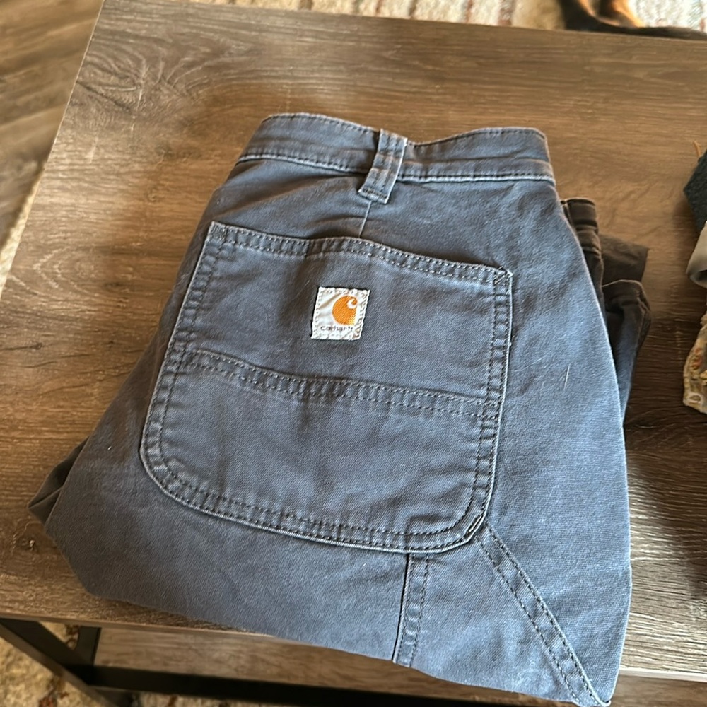 Dark grey Carhartt loose fit work pants